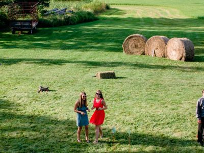 Lawn games at Badger Farms